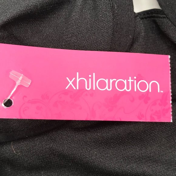 Xhilaration Junior's Size Small 0-2 Shirred Underwire One Piece Swim Suit Black - Picture 15 of 16